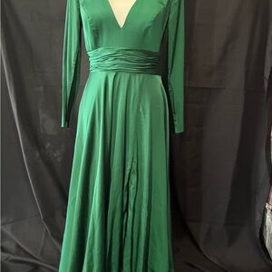 Emerald Long Sleeve Evening Dress